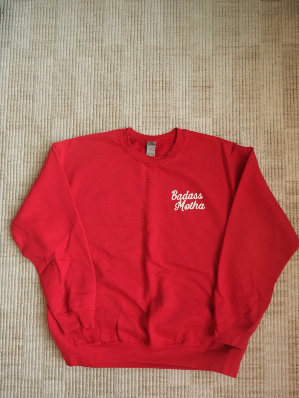 Badass Motha Red Crewneck Sweatshirt